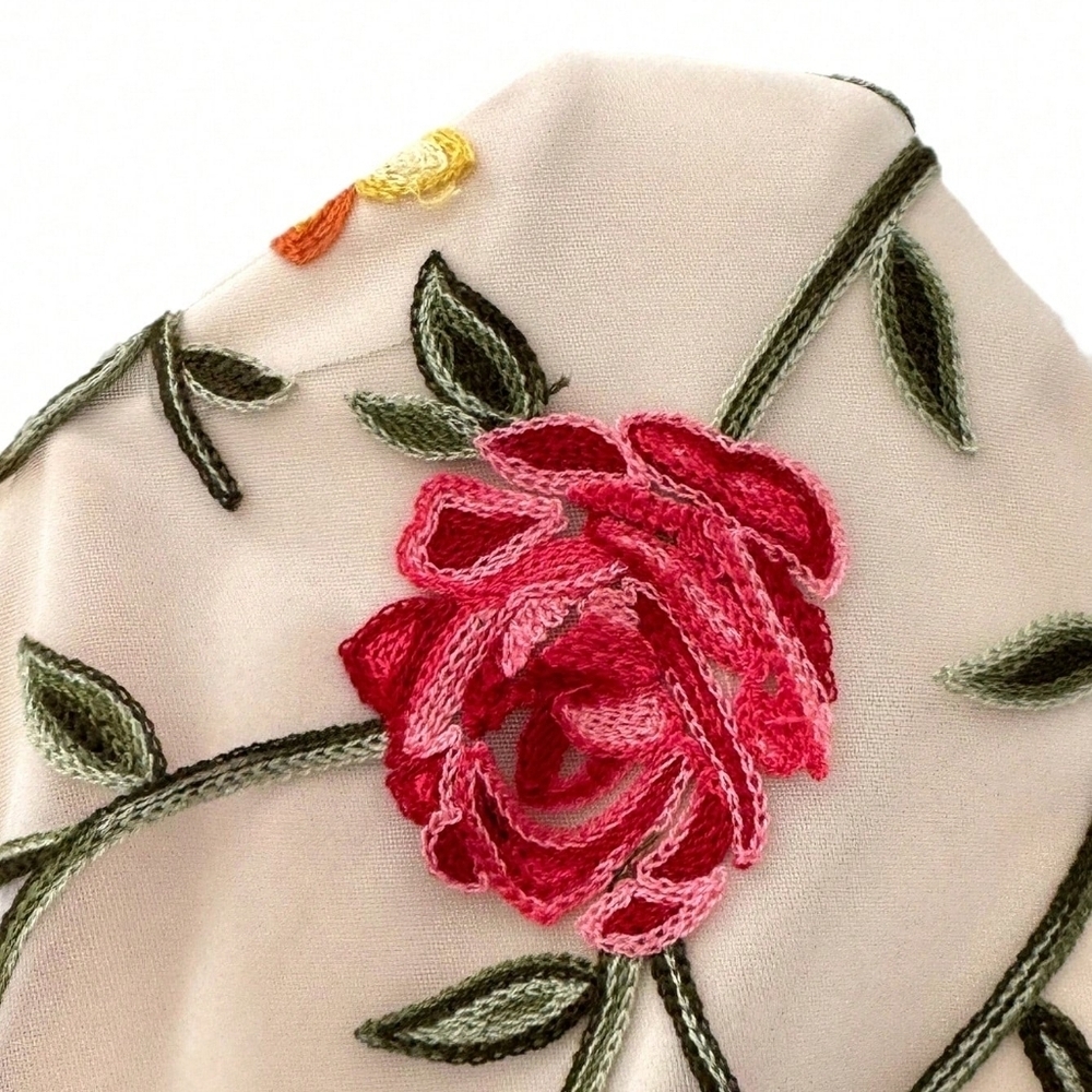 Floral Embroidered Mesh Halter Neck Blouse - Picture 4 of 4